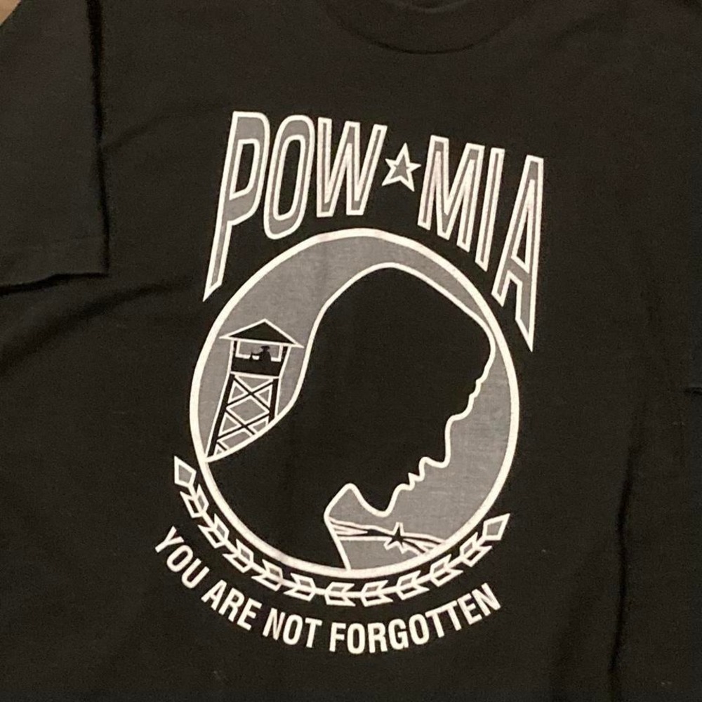 Vintage 90s‎ FOTL POWMIA black single stitch tee cotton washed size L/20